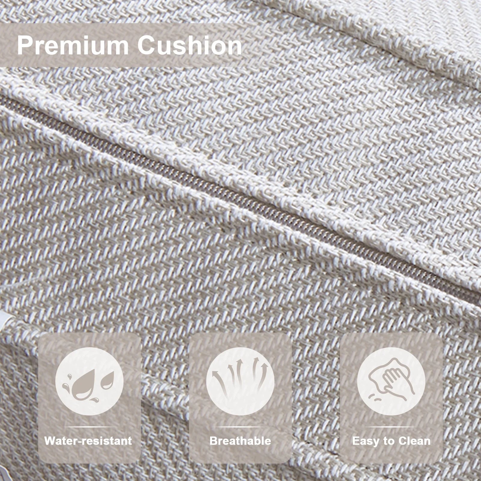 7 Piece Outdoor Patio Furniture Set, Patio Furniture Set with Fire Pit Table Rattan Wicker Patio Furniture Set, Brown Wicker & Beige Cushion