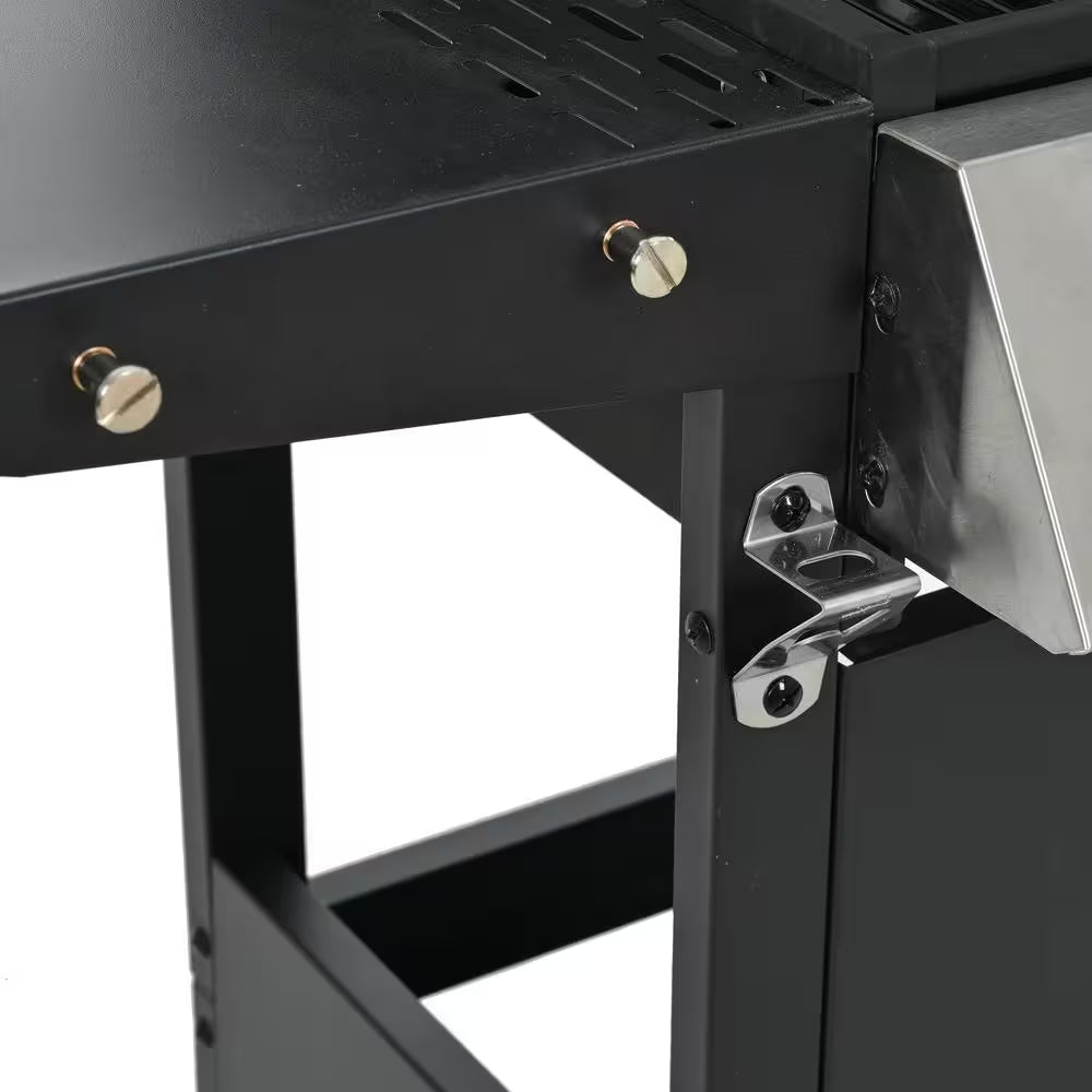 4-Burner Propane Gas Barbecue Grill with Stainless Steel Grill in Black